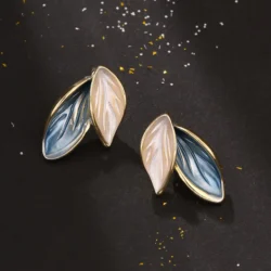 Stud Earrings for Women | Fashion Leafy Shaped Studs Earrings for Girls | Korean Style Women Earrings | Birthday Gift for Girls Anniversary Gift for Wife