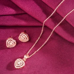 American Diamond Pendant Set For Women | White Stone Silver Jewellery Set For Women | Diamond Pendant Set | Birthday Gift for Girls Anniversary Gift for Wife