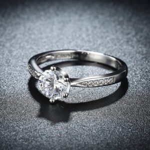 Crystal Rings For Women | A5 High Grade Crystal Ring For Women | Rhodium Plated Finger Ring for Girls | Birthday Gift For Girls & Women Anniversary Gift for Wife