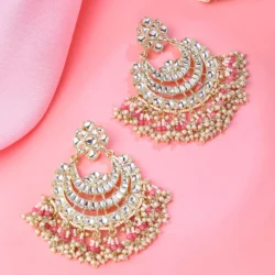 Earrings for Women and Girls Kundans Chandbali | Gold Plated Kundan Studded Drop Chandbali Earrings | Birthday Gift for girls and women Anniversary Gift for Wife
